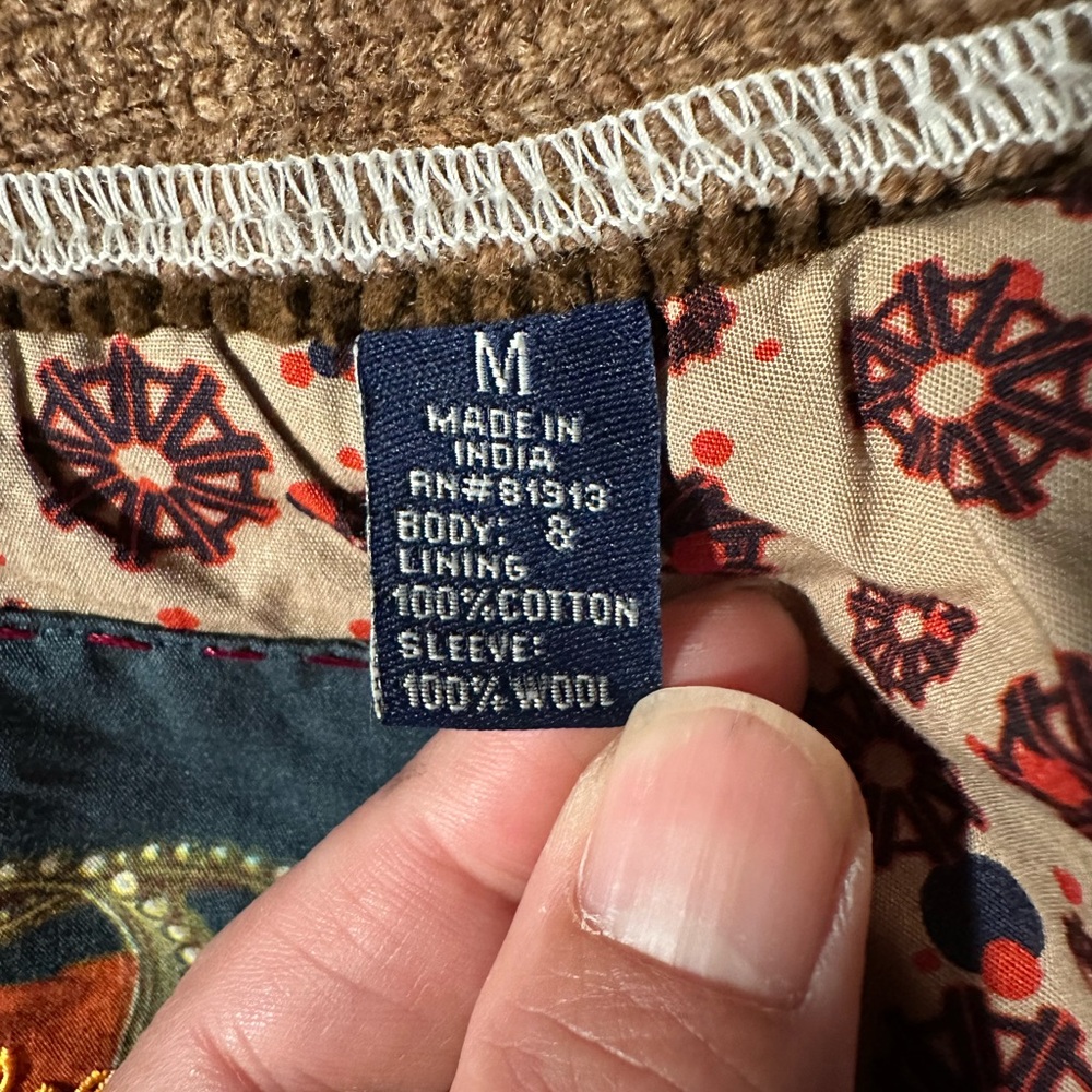 Robert Graham Blazer - Brown Corduroy with Knit Sleeves - Medium - Picture 9 of 10